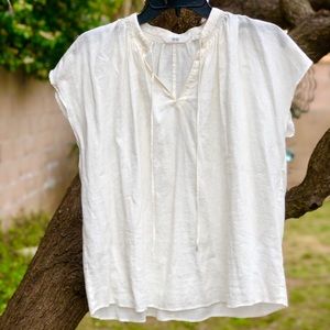 Linen pop over blouse